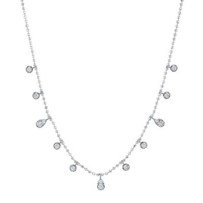 14K W/G Diamond Dangle Necklace