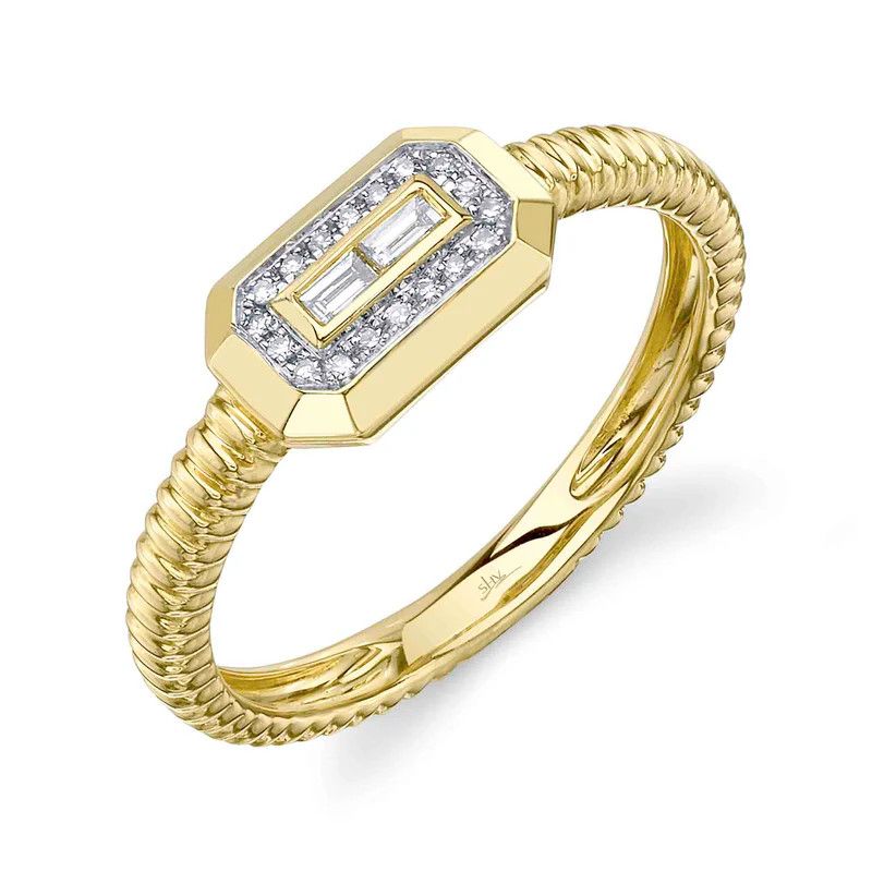 14K Y/G Diamond Baguette Ring