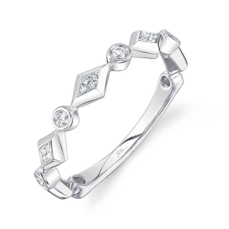 14K W/G Alternating Diamond Ring