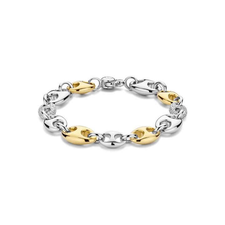 Chunky 2 Tone Gucci Link Style Puff Bracelet