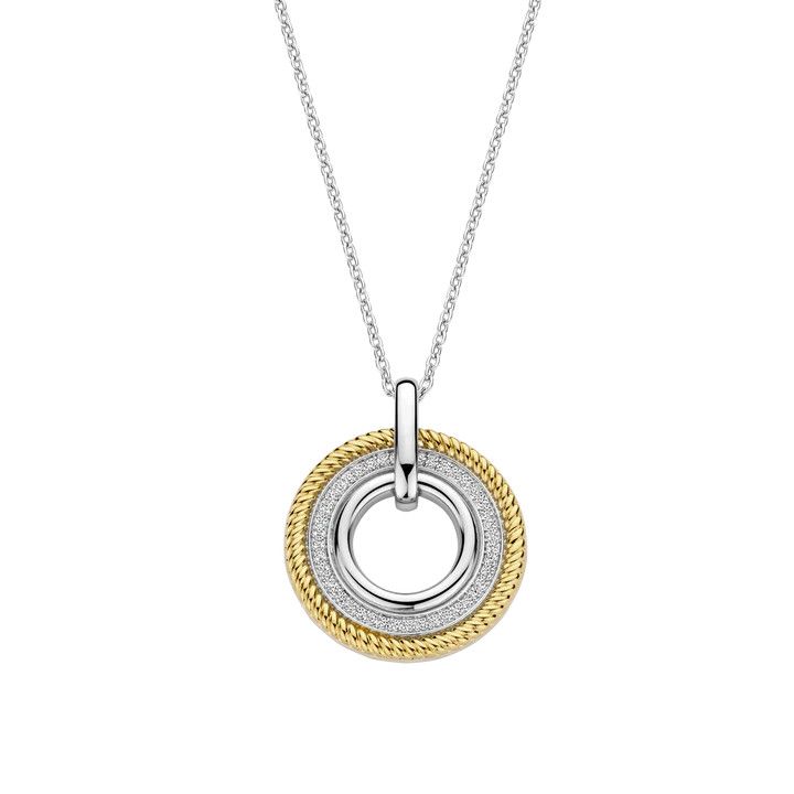 2 Tone Iconic Textured Pendant