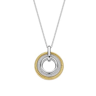2 Tone Iconic Textured Pendant