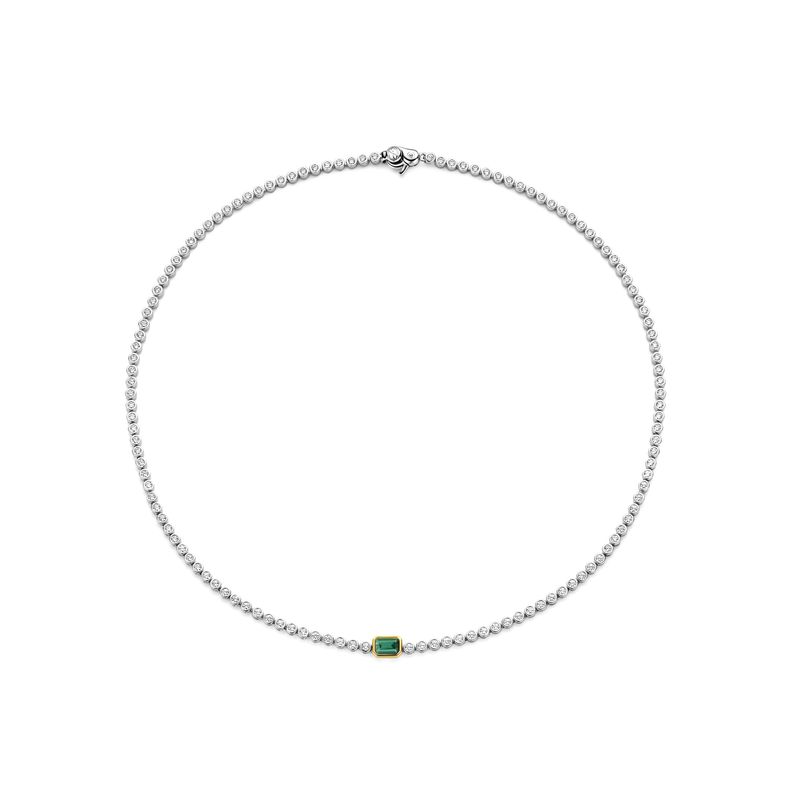 Emerald Zirconia Tennis Necklace