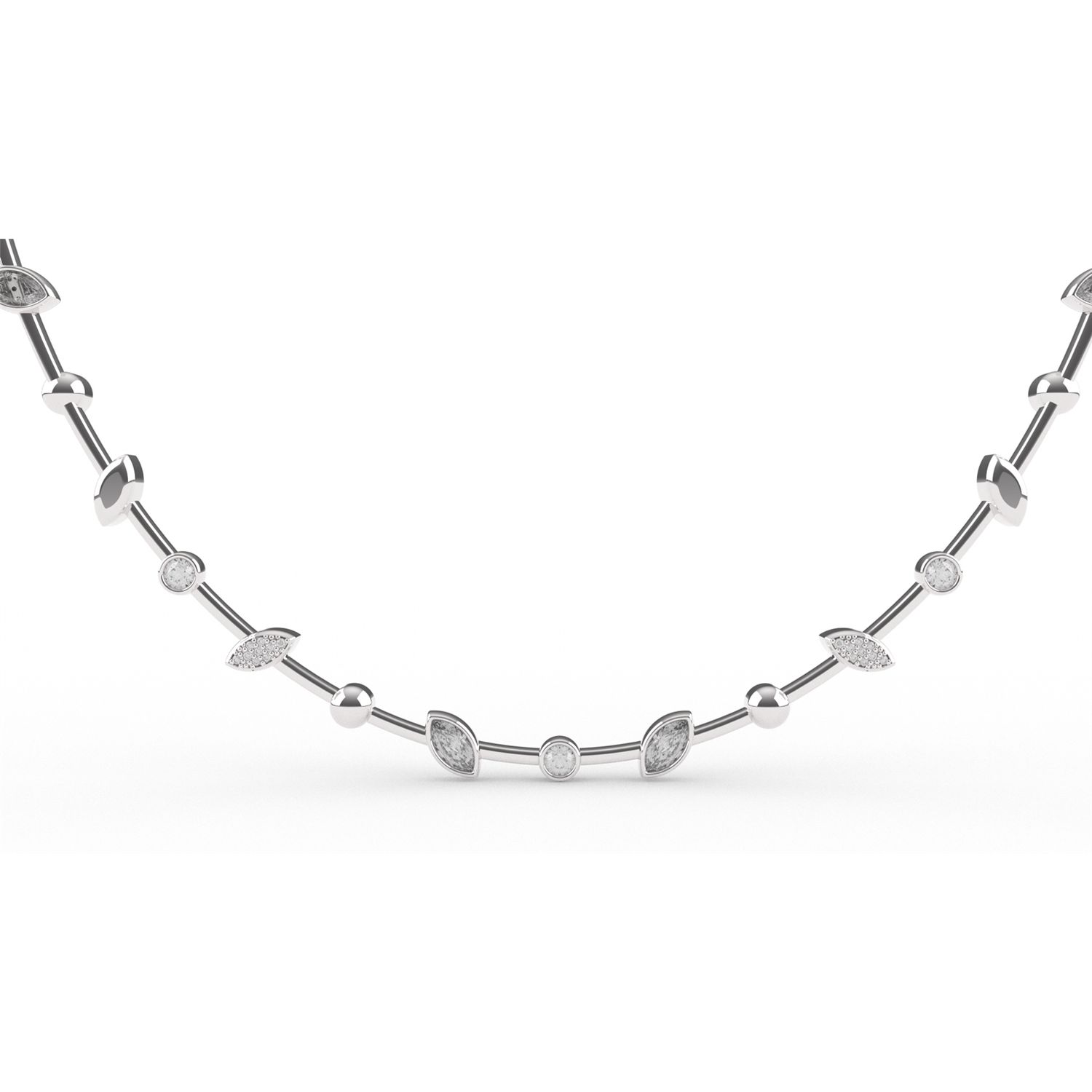 Pavé Marquise Shaped Necklace