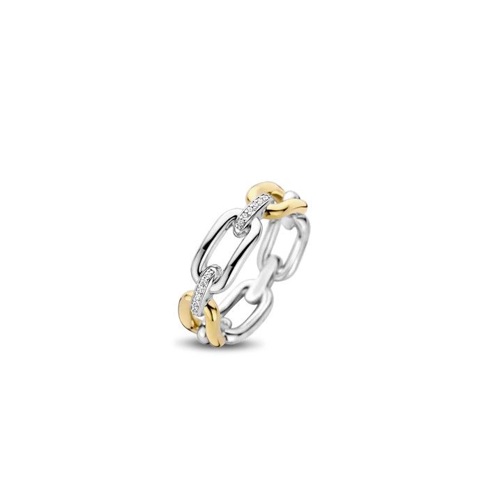 2 Tone Link Ring with Zirconia