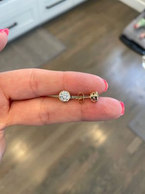 LAB - 14K YG Bezel Set Diamond Studs, D: 1.60ct