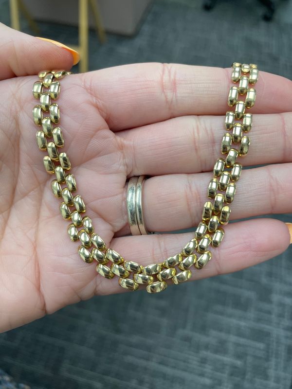 14K Y/G Panther Necklace, 16&quot;