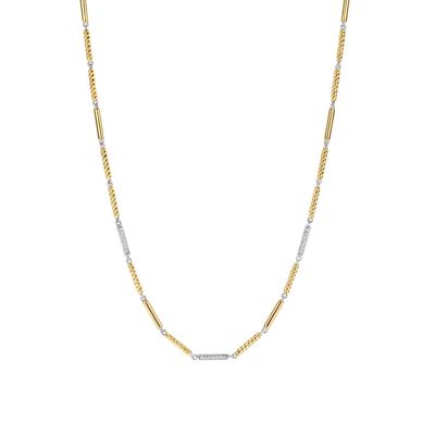 Two-Tone Textured Bar Necklace