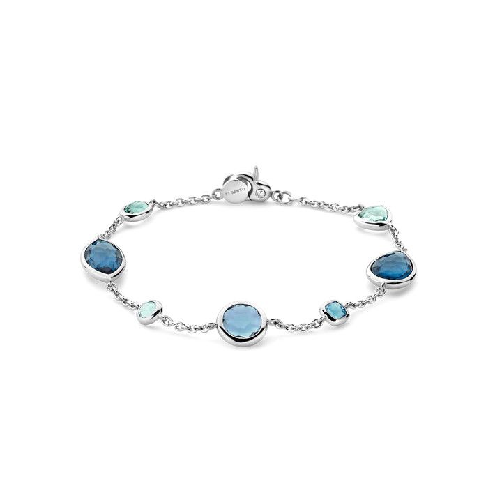 Silver Bracelet with Blue Stone