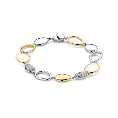 Two Tone Mother of Pearl Pebble Bracelet