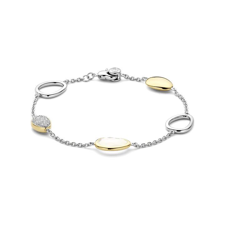 Five Station Two Tone Pebble Bracelet