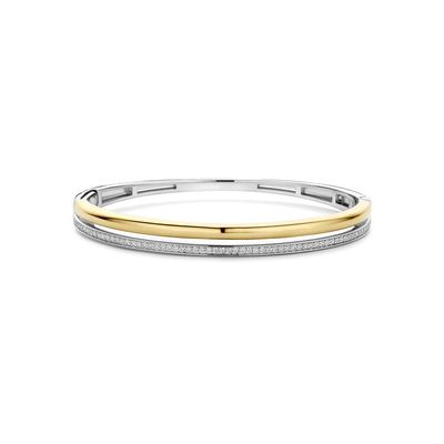 Two Tone Pave Bangle