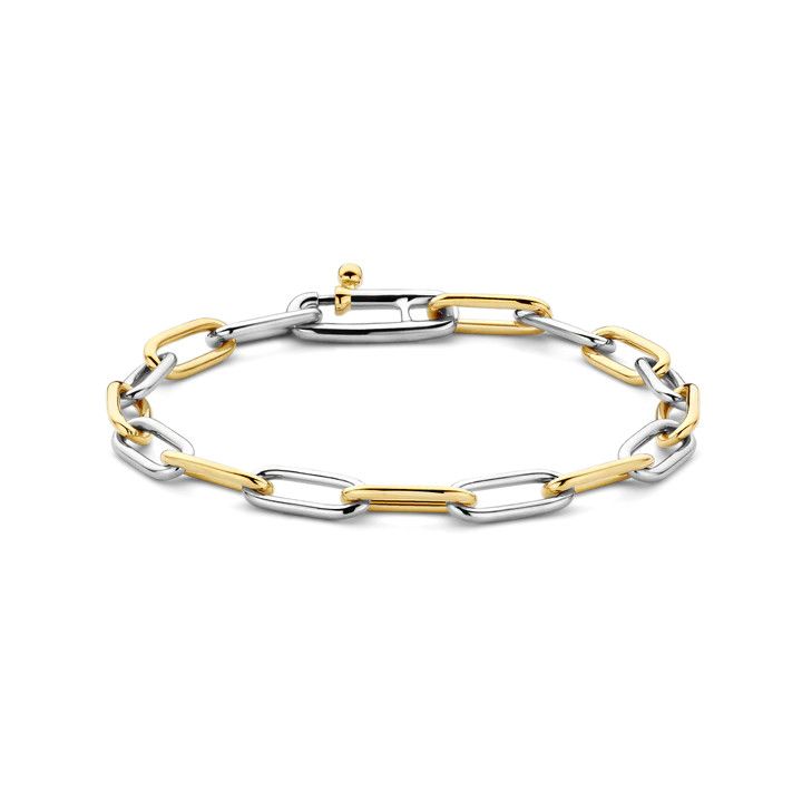 2936BI- Two Tone Paperclip Bracelet