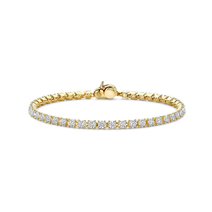 Yellow Gold Plated Zirconia Tennis Bracelet, 2.5mm