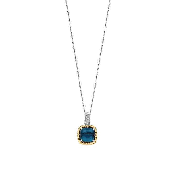 Dark Blue Cushion Cut Pendant