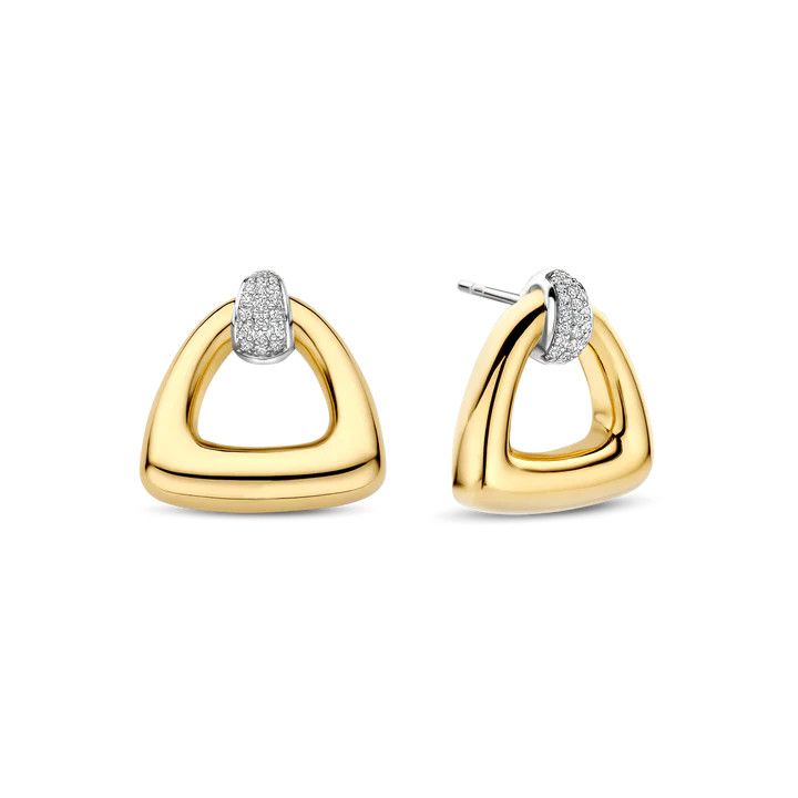 Yellow Gold Plated Chunky Triangle Earrings