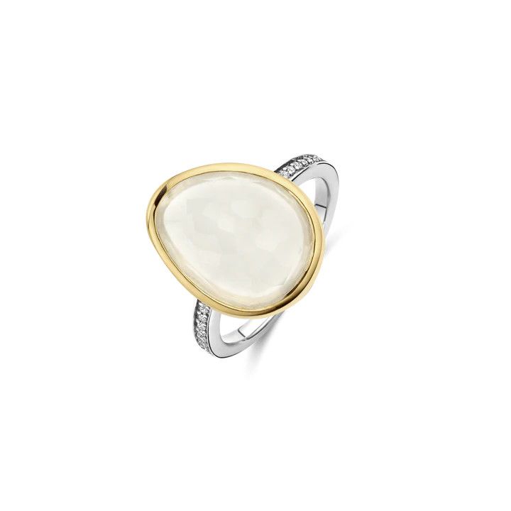 Large Mother of Pearl Pebble Ring