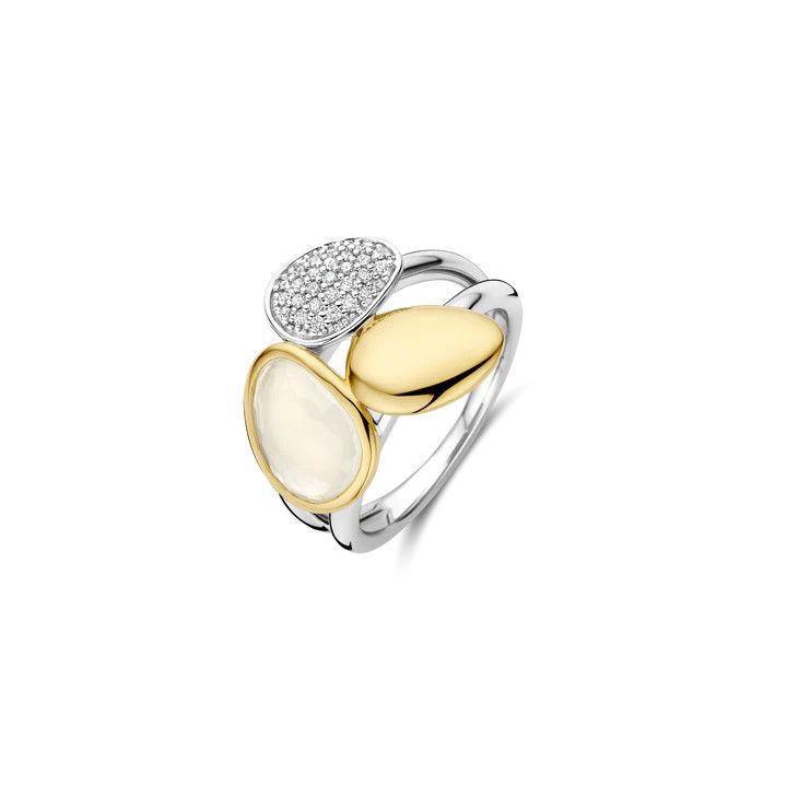 Mother of Pearl Pebble Cluster Ring