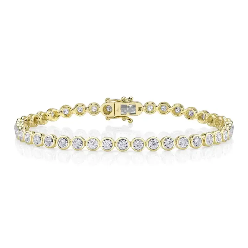 14K Y/G Bezel Set Diamond Tennis Bracelet