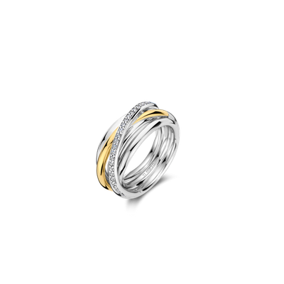 2 tone Overlap Ring with Zirconia