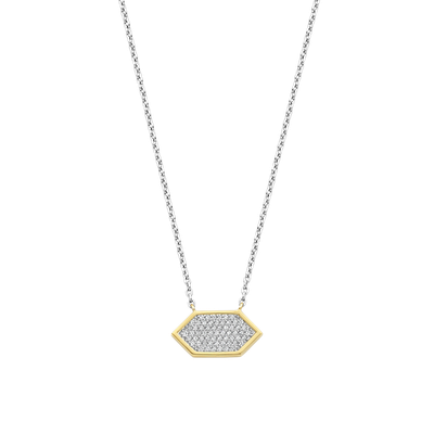 34040ZY/42- Geometric Pave Necklace