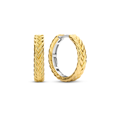 7883SY- Yellow Gold Plated Braided Hoops 7883SY- Yellow Gold Plated Braided Hoops