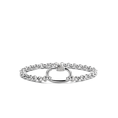 2950ZI- Silver Rolo Bracelet with Fancy Clasp