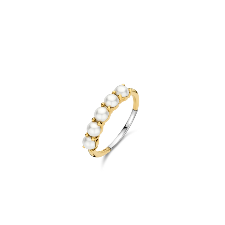 12322YP/54 - Yellow Plated Stackable Pearl Ring