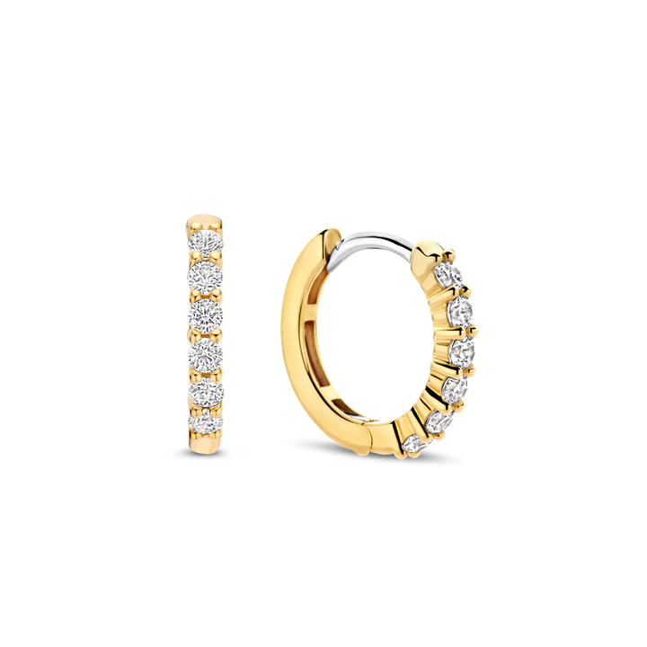 7957ZY- Shared Prong Hoop Earrings