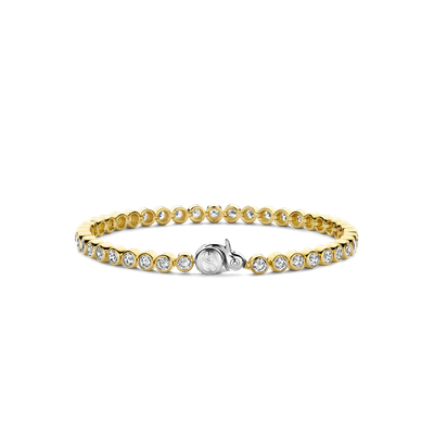 2842ZY- Yellow Plated Bezel Set Zirconia Tennis Bracelet