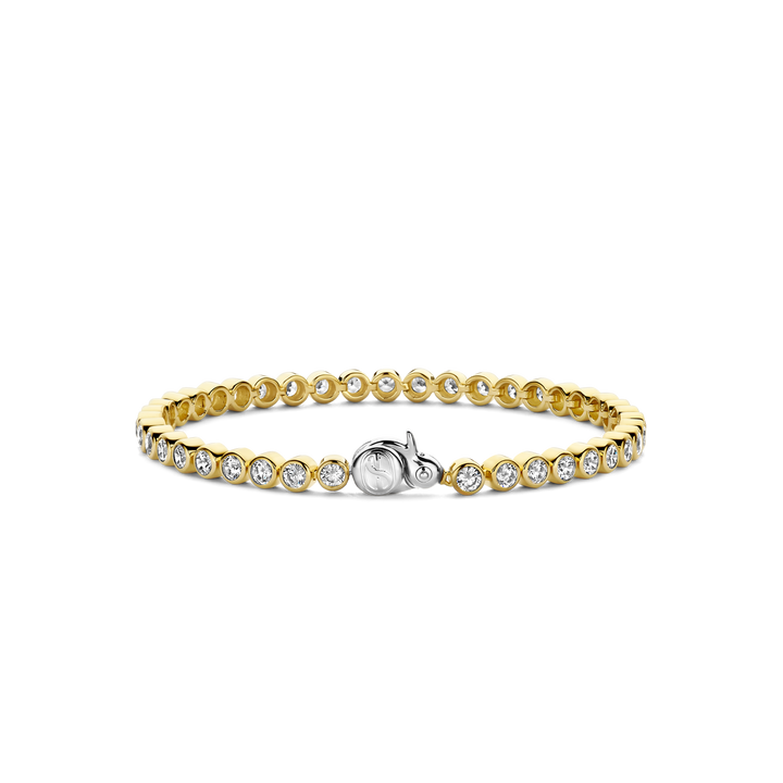 2842ZY- Yellow Plated Bezel Set Zirconia Tennis Bracelet