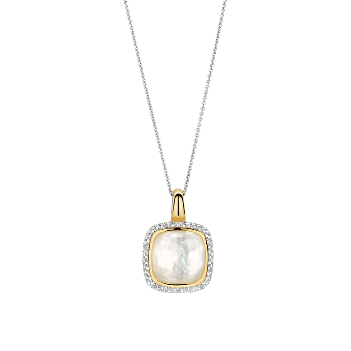 Mother of Pearl Pendant with Zirconia Accents
