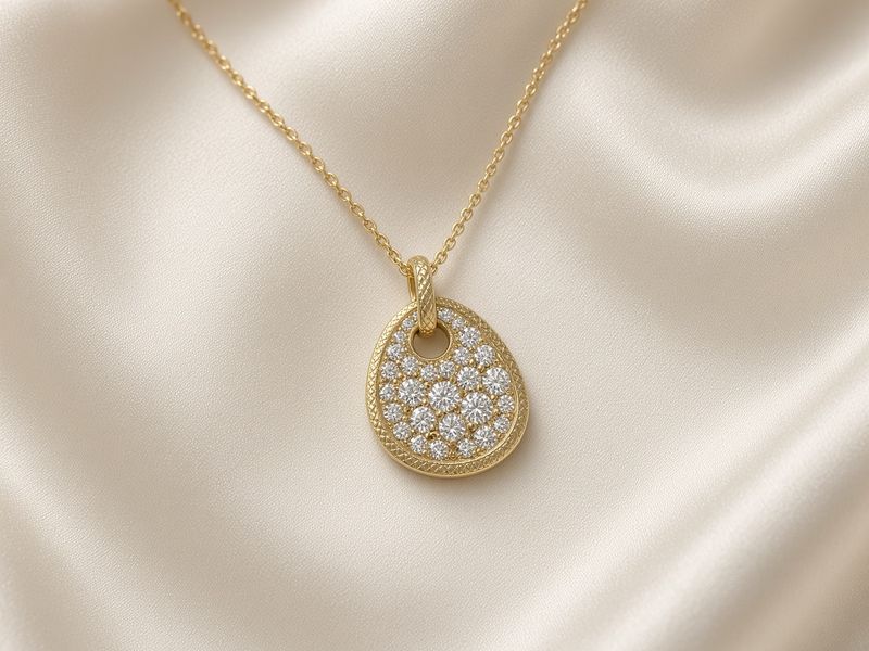 18K Y/G Pebble Trillion Pendant, D: 0.44ct