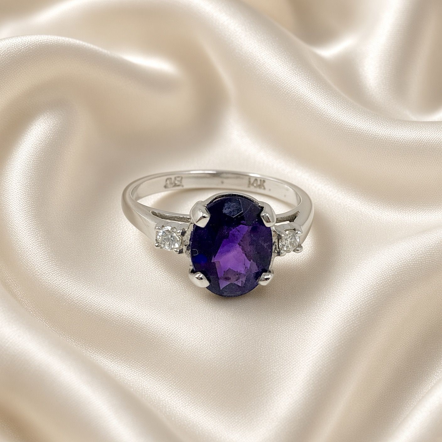 Amethyst Diamond Accent Ring