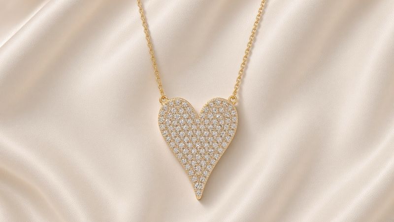 14K Y/G Medium Diamond Heart, D: 0.21ct