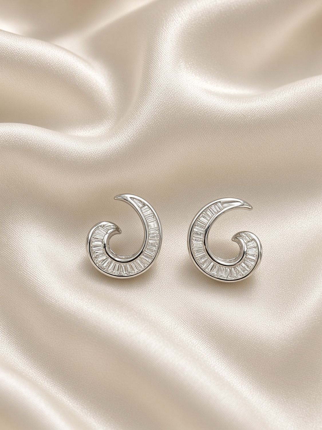 Half Circle Baguette Earrings