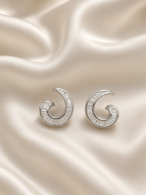 Half Circle Baguette Earrings