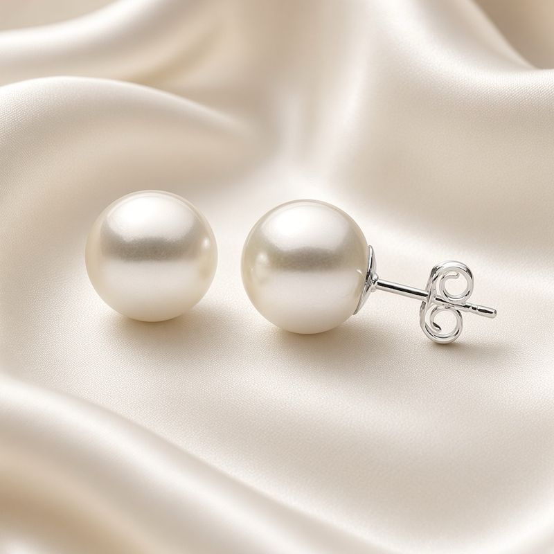14K W/G 8mm Akoya Culture Pearl Stud Earrings