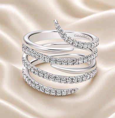 14K W/G Diamond Wrap Ring, D: 0.75ct