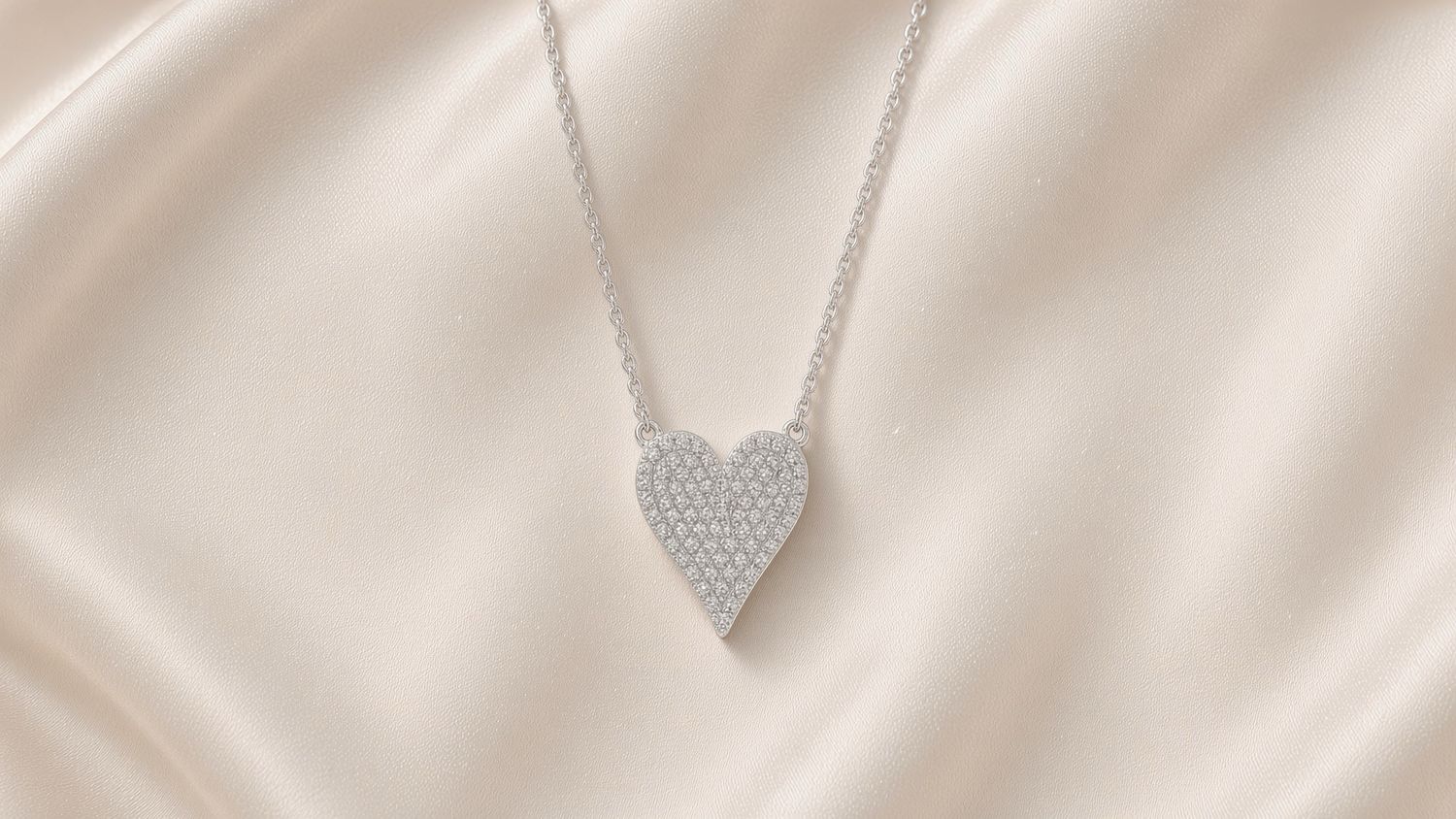 14K W/G Small Pave Diamond Heart, D: 0.11ct