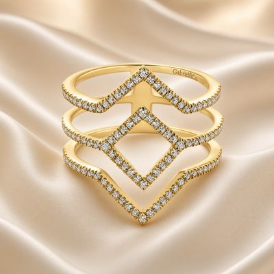 14K Y/G Diamond Geometric Ring, D: 0.36ct 14K Y/G Diamond Geometric Ring, D: 0.36ct