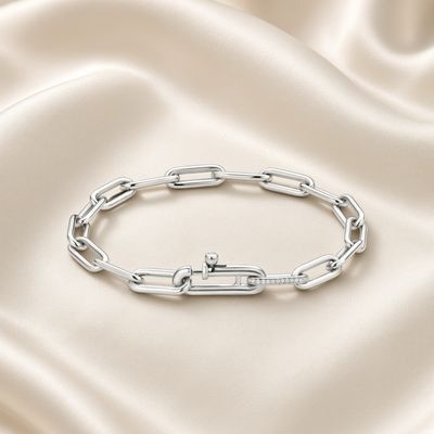2936ZI- Small Link Silver Paperclip Bracelet 2936ZI- Small Link Silver Paperclip Bracelet