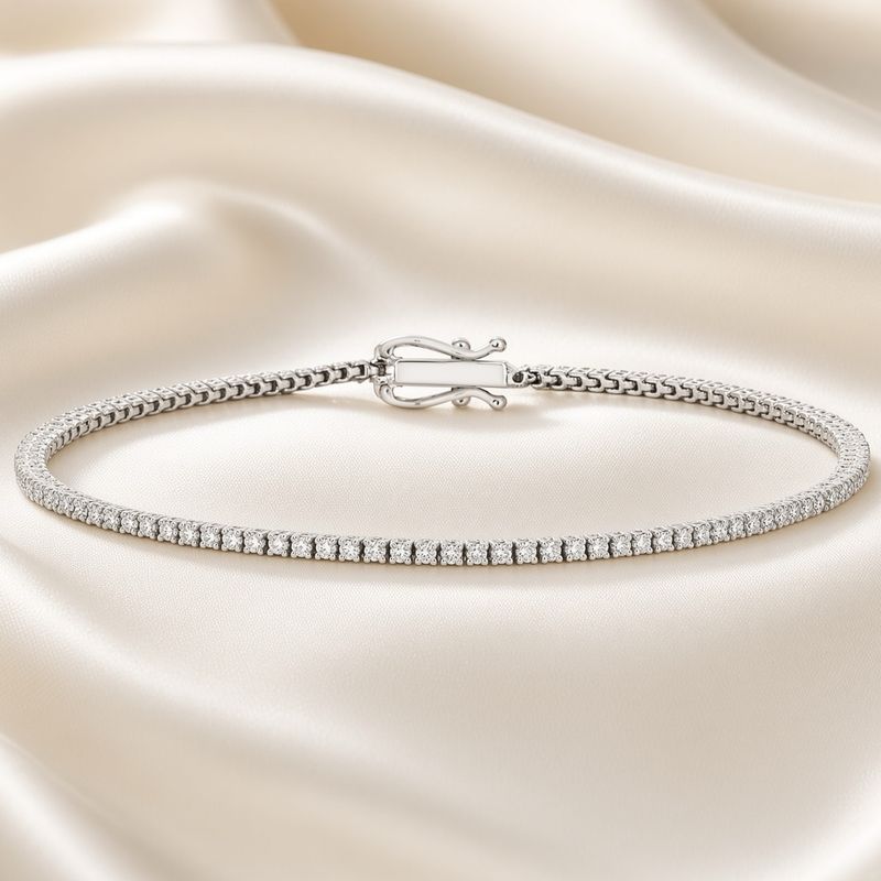 14K W/G Diamond Tennis Bracelet, D: 1ct