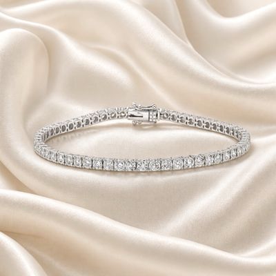 14K W/G Diamond Tennis Bracelet, D: 2.02ct, 7"