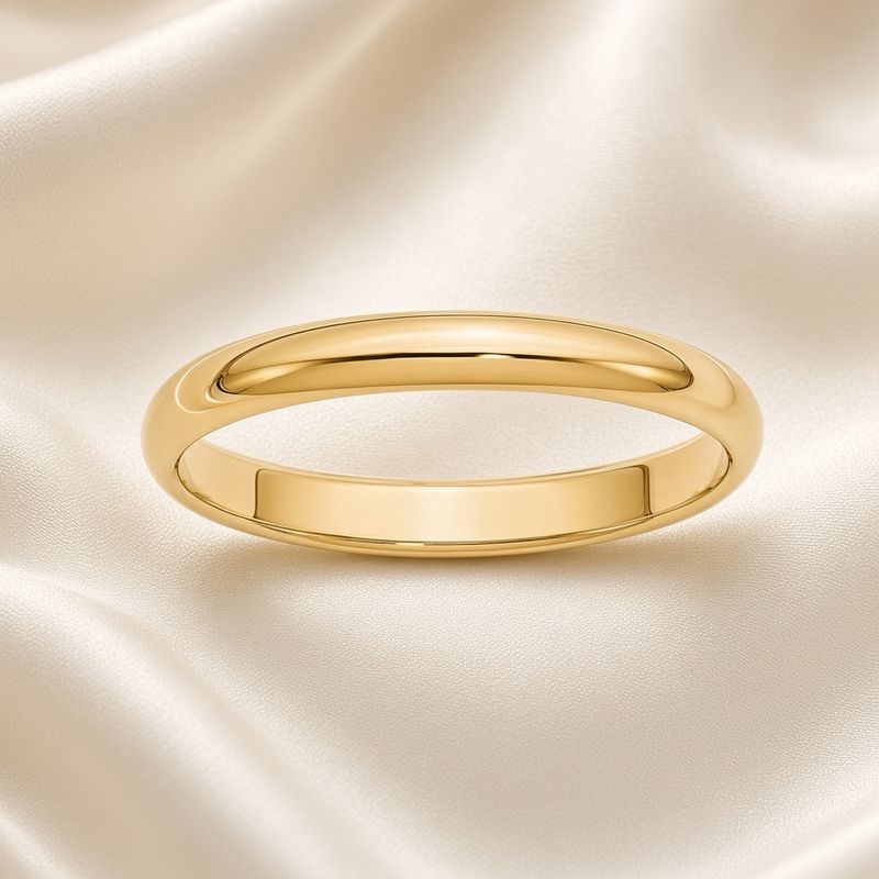 14K Y/G High Polish 2mm Wedding Band, Size  5