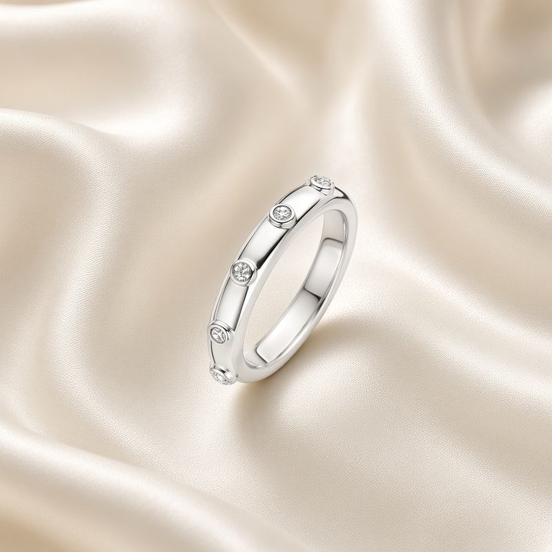 12316ZI/54- Silver Bezel Set Band