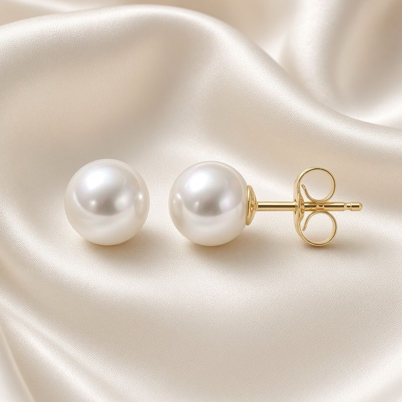 14K Y/G 7mm Akoya Cultured Pearl Studs