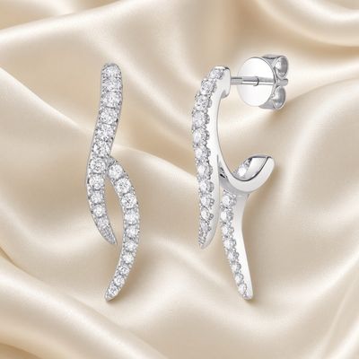 14K W/G Diamond Fashion Earrings, D: 0.44ct