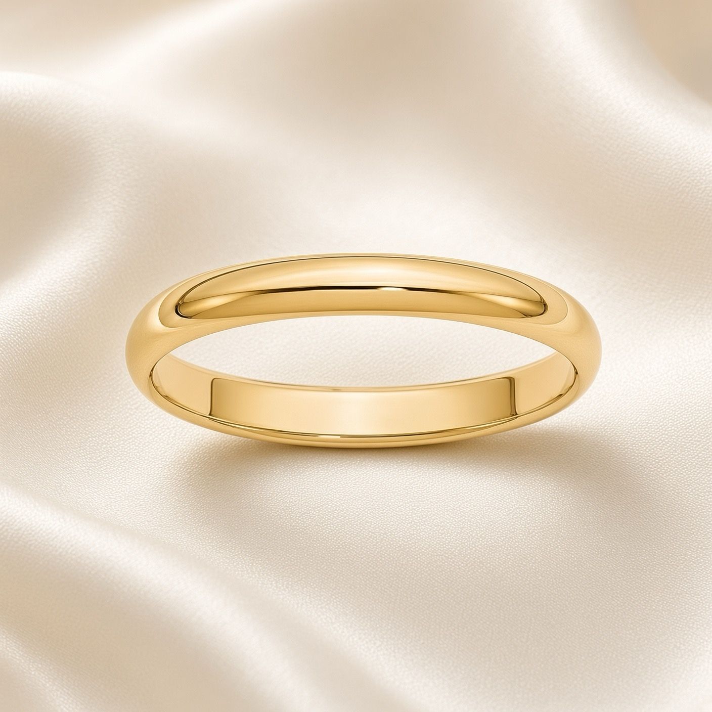14K Y/G Standard 3mm Half Round Band, size 6.5, 1.60dwts