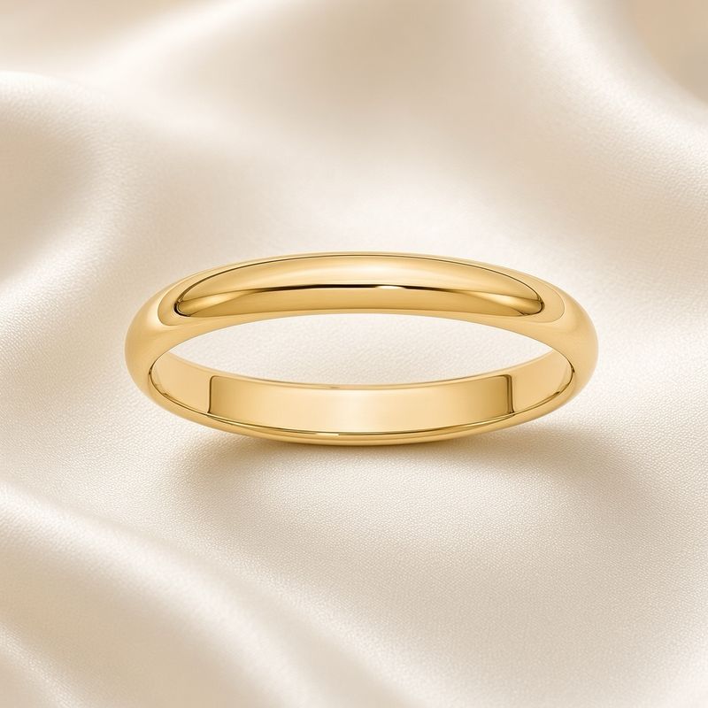 14K Y/G Standard 3mm Half Round Band, size 6.5, 1.60dwts